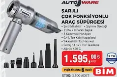 AUTOWARE ŞARJLI ÇOK FONKSİYONLU ARAÇ SÜPÜRGESİ